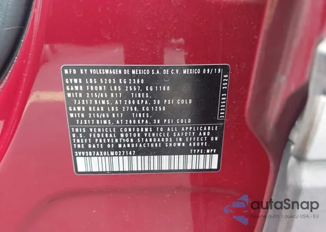 2020 Volkswagen Tiguan 2.0T Se/2.0T Se R-Line Black/2.0T Sel from USA, damaged, VIN 3VV3B7AX0LM027147